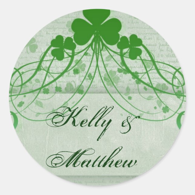 Sticker Rond Élégant irlandais (Devant)