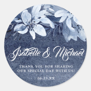 Sticker Rond Elégant joint d'enveloppe couleur bleu-outarde