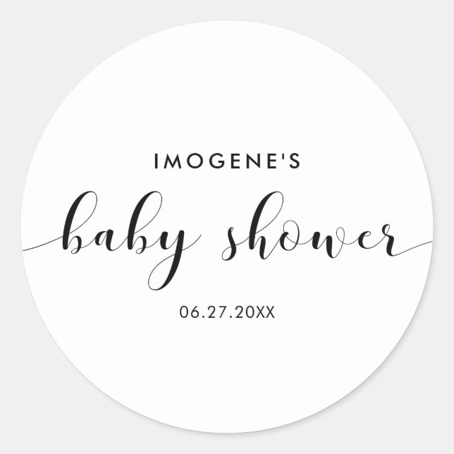 Sticker Rond Elégant joint d'enveloppe de Baby shower chic (Devant)