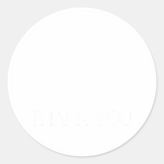 Sticker Rond Elégant jour de mariage Photo Merci Favor (Devant)