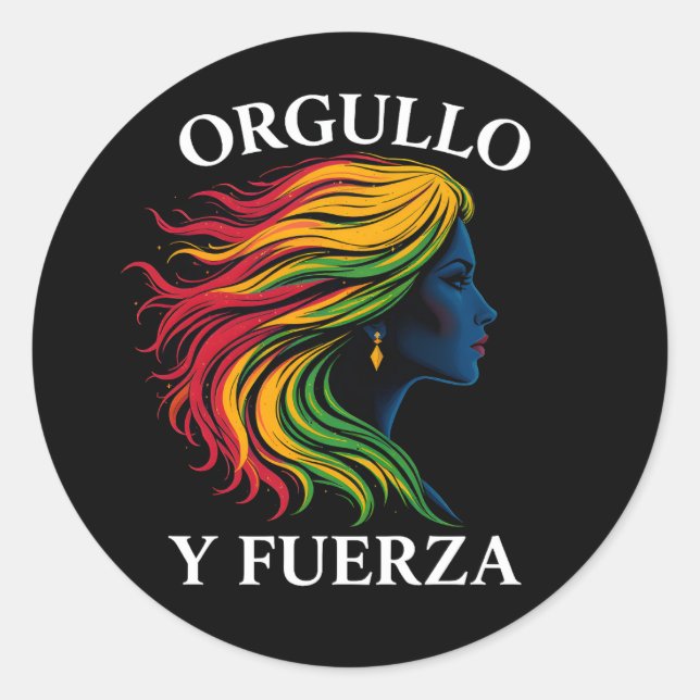 Sticker Rond Elégant Latina Silhouette Emaîtrise Design (Devant)