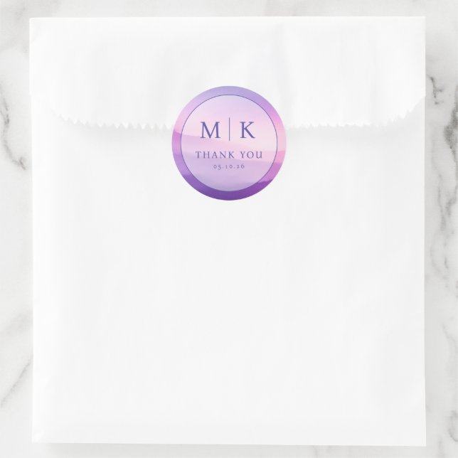 Sticker Rond Elegant Lavender Gradient Circle (Sac)