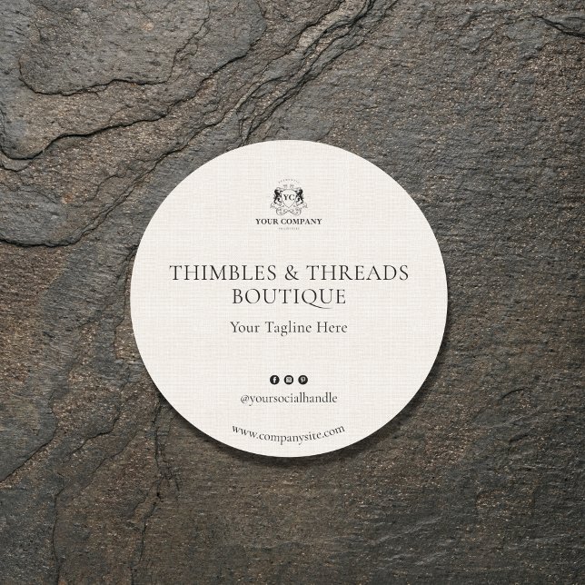 Sticker Rond Élégant Linge d'affaires Logo site Web Marketing (Créateur téléchargé)