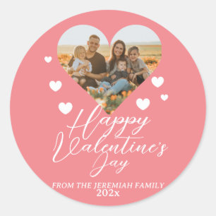 Sticker Rond Elegant Love Heureuse Sainte-Valentin Photo de fam