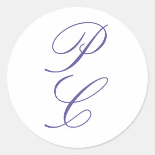 Sticker Rond Élégant Mariage de calligraphie Monogram