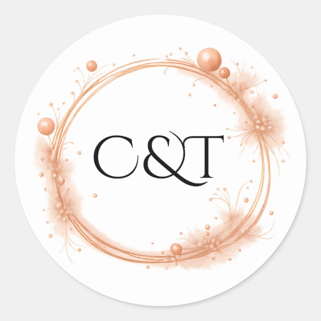 Sticker Rond Élégant Mariage de pointes d'éclaboussure de scrip (Devant)