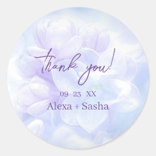 Sticker Rond Élégant mariage fleurs de lilas violet clair