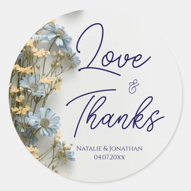 Sticker Rond Élégant mariage floral  (Devant)