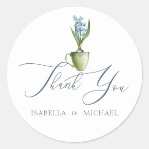 Sticker Rond Elégant Mariage floral aquarelle