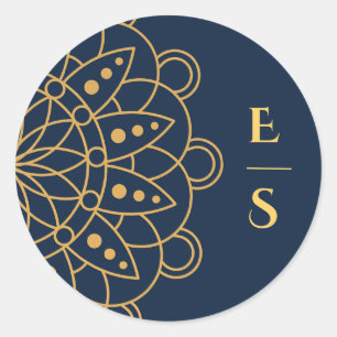 Sticker Rond Élégant Mariage indien Rangoli