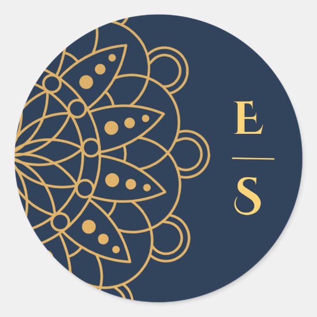 Sticker Rond Élégant Mariage indien Rangoli (Devant)