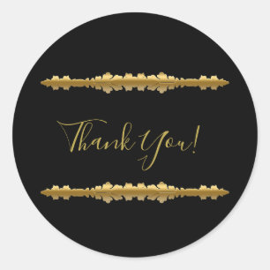 Sticker Rond Elégant Mariage Ornemental Luxe Or