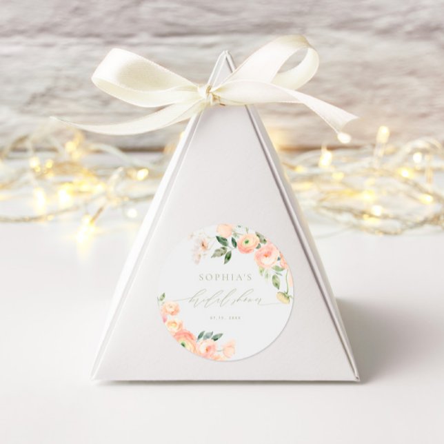 Sticker Rond Élégant Mariage : Rose Pâle & Vert Sauge (Créateur téléchargé)