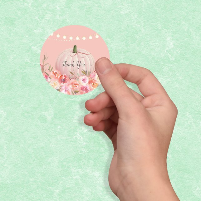 Sticker Rond Élégant Merci Citrouille (Créateur téléchargé)