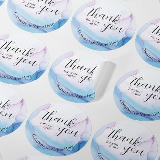 Sticker Rond Elégant Merci professionnel Aquarelle professionne
