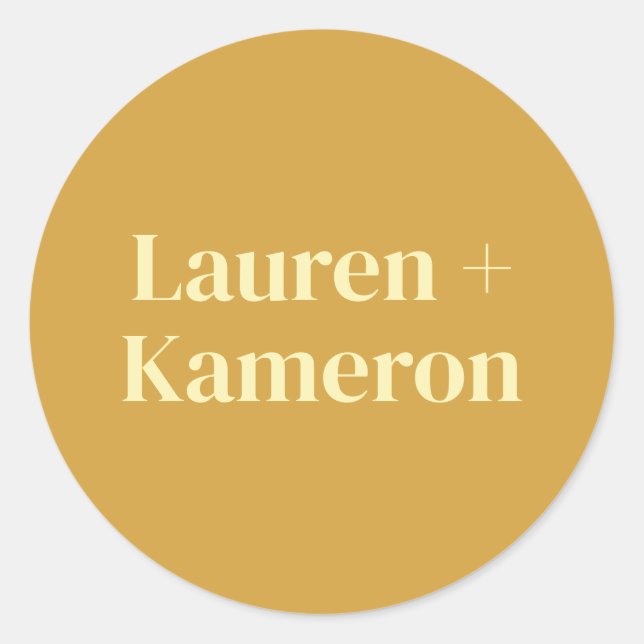 Sticker Rond Élégant minimal Mariage moderne Enveloppe Carré Cl (Devant)