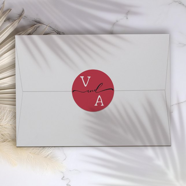 Sticker Rond Élégant minimaliste Mariage (Créateur téléchargé)