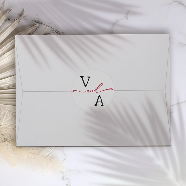 Sticker Rond Élégant minimaliste Mariage (Créateur téléchargé)