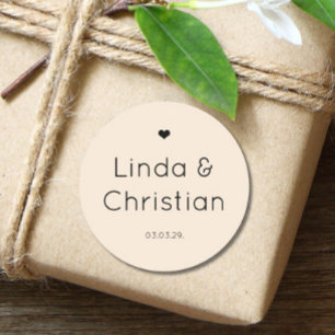 Sticker Rond Élégant minimaliste Mariage de sable