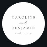 Sticker Rond Élégant minimaliste noir blanc Mariage de calligra<br><div class="desc">Élégant minimaliste noir noir blanc calligraphie Mariage classique rond Sticker</div>