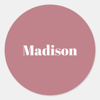 Sticker Rond Élégant minimaliste Rose Gold Nom blanc