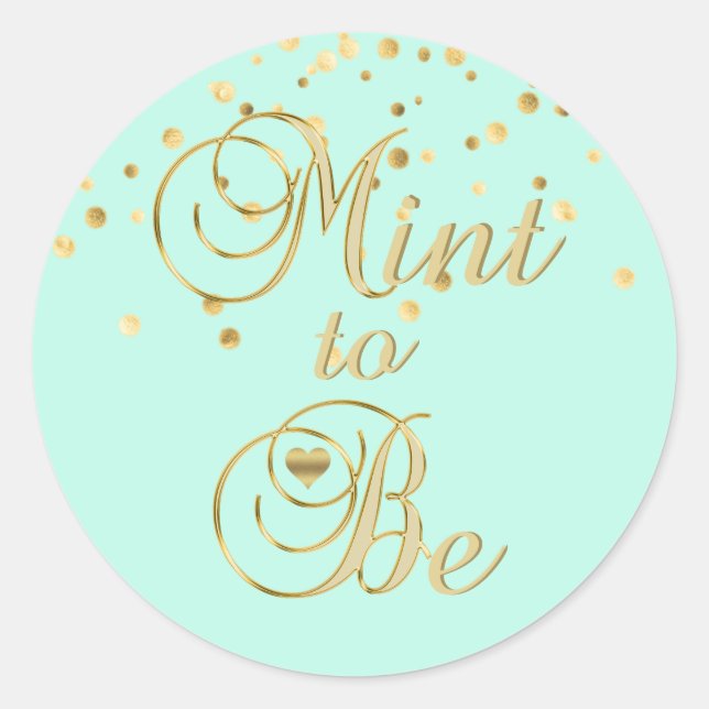 Sticker Rond Élégant MINT POUR ÊTRE Mariage d'or Enveloppe scea (Devant)