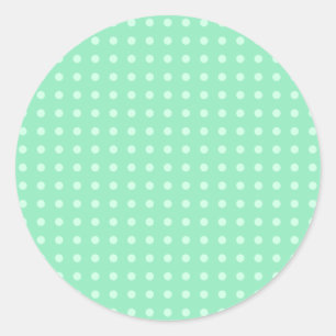 Sticker Rond Elégant Mint vert couleur Modèle blanc personnalis