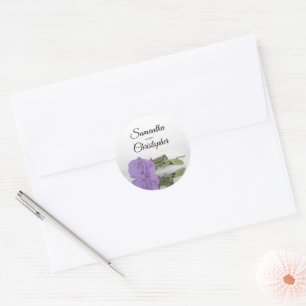 Sticker Rond Élégant miroir Lavande violet Rose Mariage