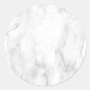 Sticker Rond Élégant Modèle Vierge en Marbre Blanc Personnalisé