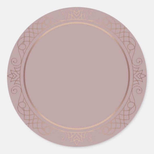 Sticker Rond Élégant Modèle Vierge Rose Gold Tendance Moderne (Devant)