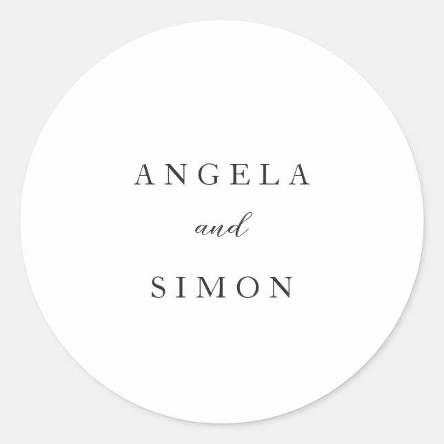 Sticker Rond Elegant Modern Neutral Wedding (Devant)