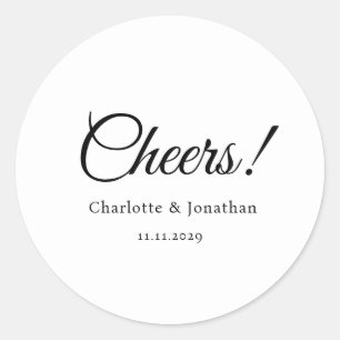 Sticker Rond Élégant moderne applis script minimaliste mariage