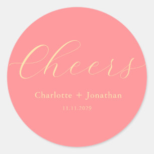 Sticker Rond Élégant moderne applis script minimaliste mariage