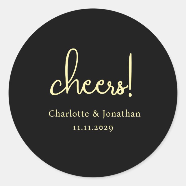 Sticker Rond Élégant moderne applis script minimaliste mariage (Devant)
