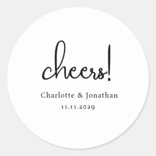 Sticker Rond Élégant moderne applis script minimaliste mariage