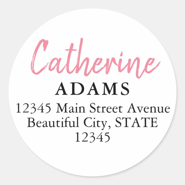 Sticker Rond Élégant moderne Décontracté Girly Chic Rose Dusty  (Devant)