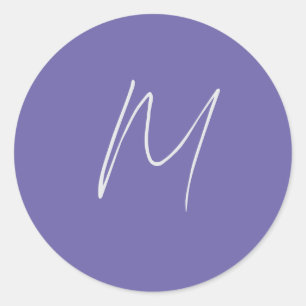 Sticker Rond Élégant Moderne Monogramme de Nom Propre
