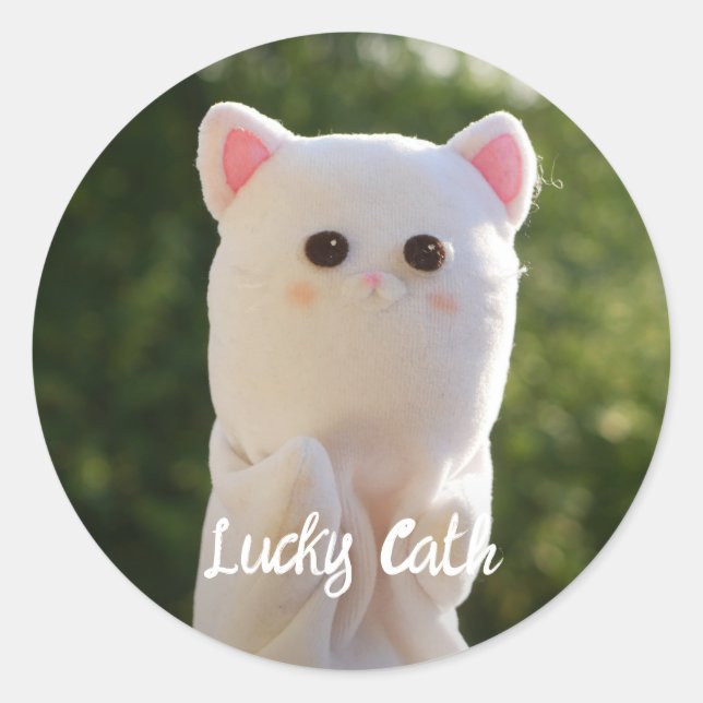 Sticker Rond Elégant Moderne Simple Photo personnalisée (Devant)