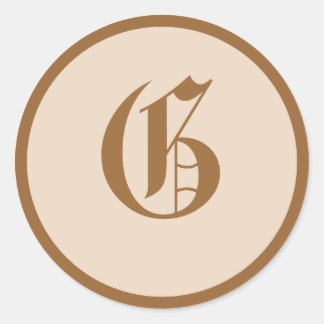 Sticker Rond Élégant monogramme