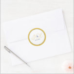 Sticker Rond Élégant Monogramme Initiales Mariage Couple Mustar<br><div class="desc">Élégant Monogramme Initiales Mariage Couple Mustard Classic Round Sticker.</div>