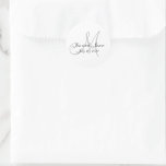 Sticker Rond Elégant Monogramme Merci mariage Faveur<br><div class="desc">Monogramme gris Mariage Première mariée Groom Favor Sticker ou pour Faire-part de mariage Envelope Seals. Entièrement Personnalisable. Elke Clarke©2009</div>