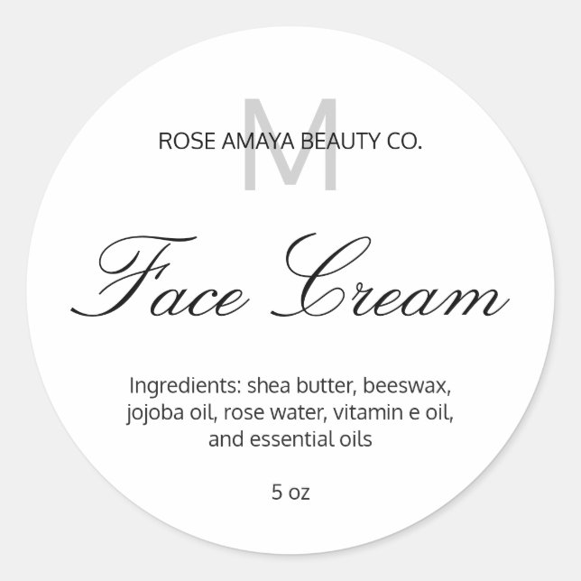 Sticker Rond Élégant Monogramme Professionnel Spa esthétique (Devant)