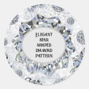 Sticker Rond Élégant motif en diamant en forme d'étoile