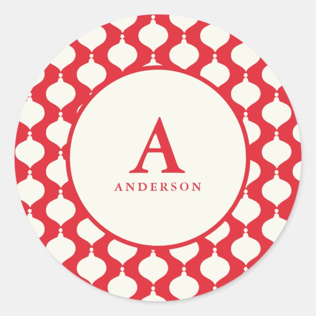 Sticker Rond Élégant Noël vintage (Devant)