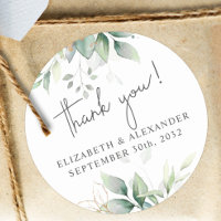 Elégant nom d'eucalyptus vert et date mariage