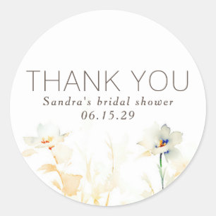 Sticker Rond Elégant nuances douces de automne de terre Fleurs 