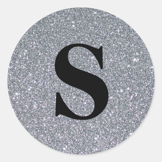 Sticker Rond Elégant Parties scintillant Monogramme or Envelopp (Devant)