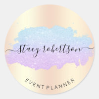 Élégant planificateur de parties scintillant bleu 
