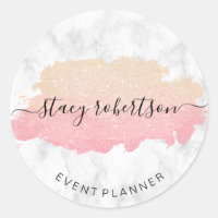 Élégant planificateur rose or & or parties scintil