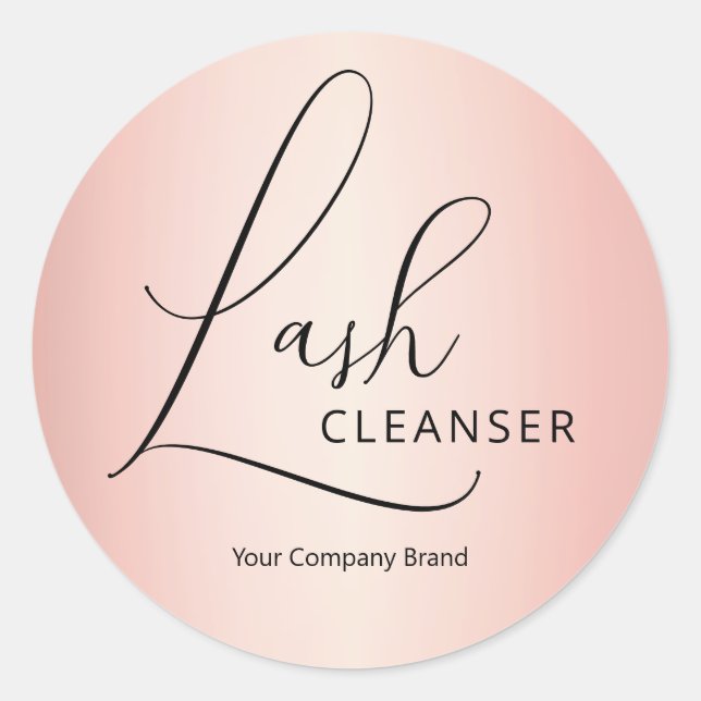 Sticker Rond Elégant Rose de calligraphie or Eyelash Cleanser (Devant)